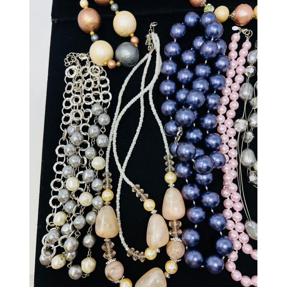 Vintage to Modern Pearl Necklace & Bracelet Gold & Silver Tone Beaded Lot of 30 - Picture 3 of 16